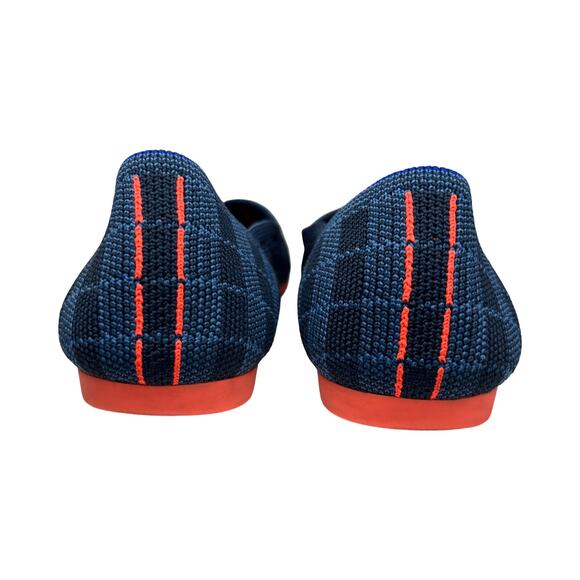 Rothy’s The Point Flats Navy Check Knit Blue Red Sole Women’s Size 8 Shoes - Picture 5 of 10